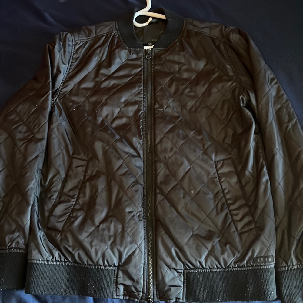 Krew Bomber Jacket, Diamond Pattern, Size Medium - image 1